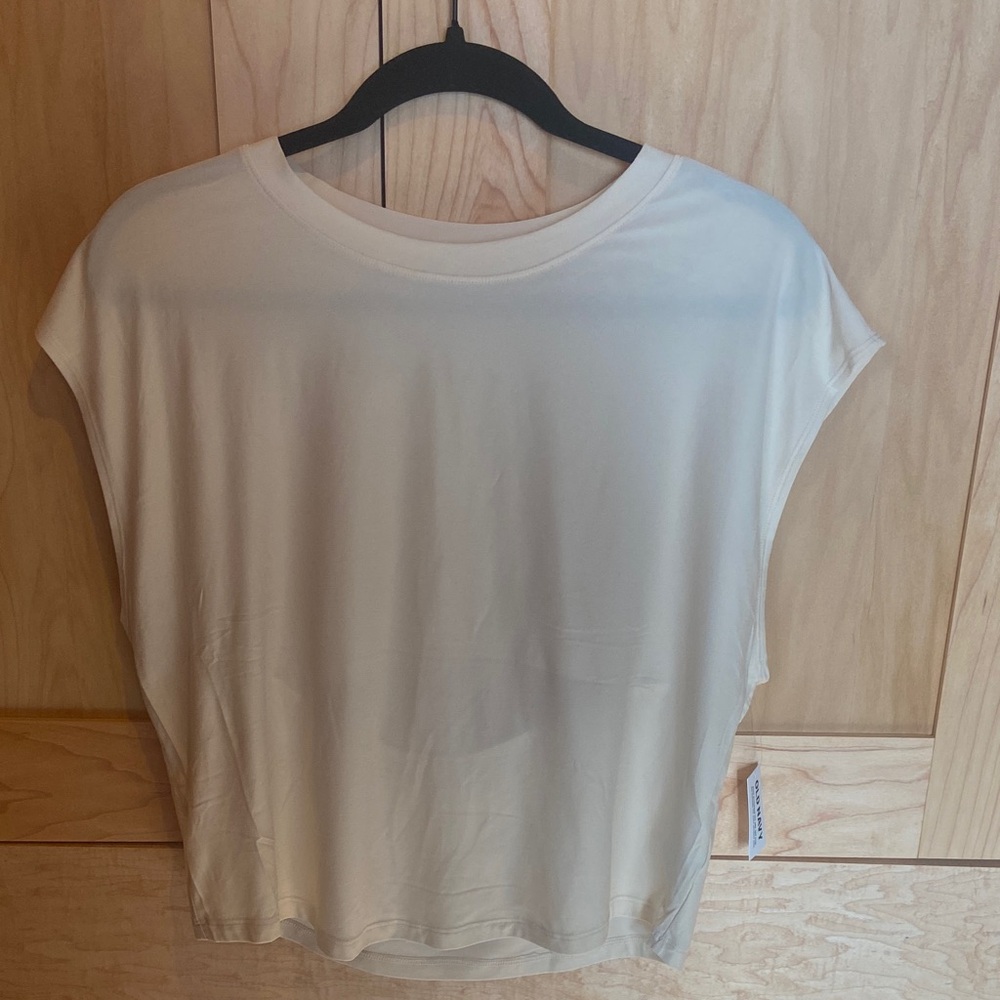 Old Navy Athletic Relaxed Cap-Sleeve Women's Top in Cream